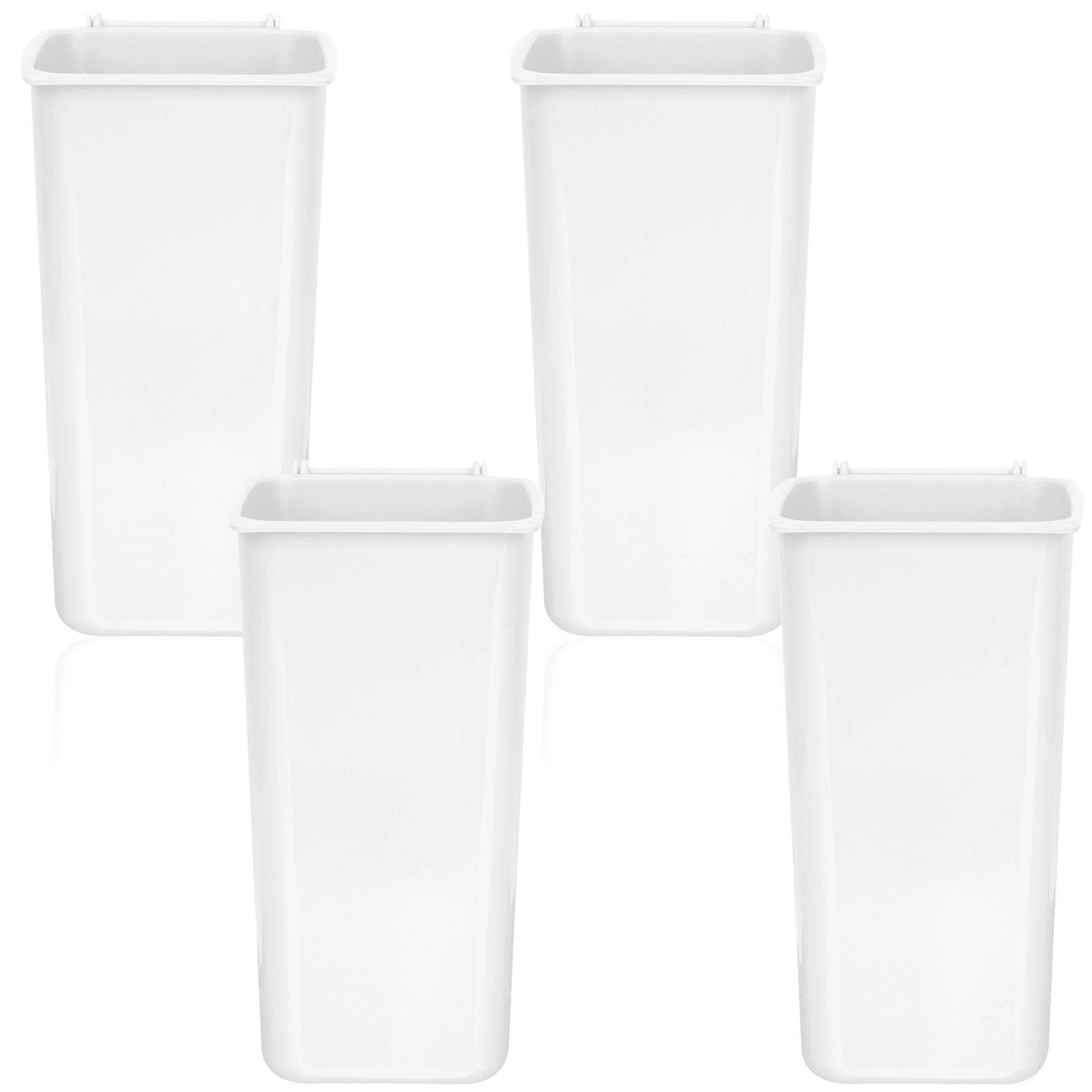 White Plastic Desk Trash Can for Home Practical Garbage Container with Flexible Design 4pcs