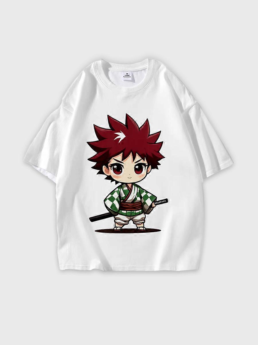 T-shirt round neck book Characters Pattern loose short sleeve P1707