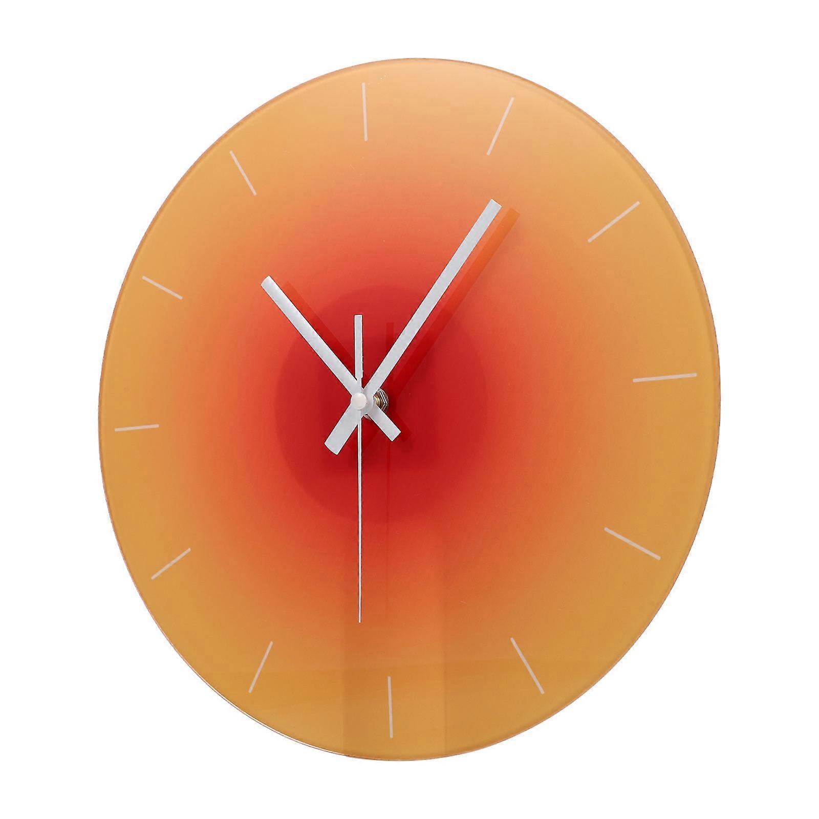 Silent Clock Decorative Non-Ticking Clock Glass Multi Battery Powered Time Telling Wall Hanging 1Pcs