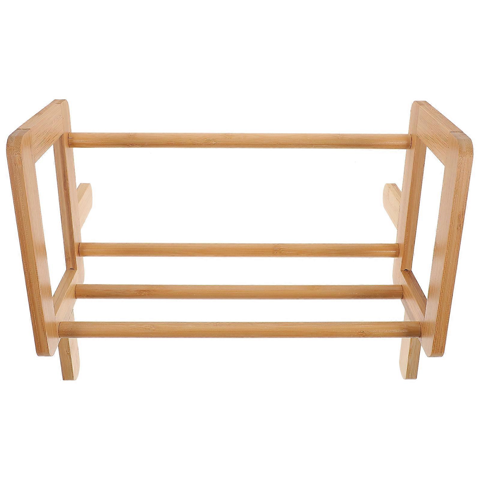 Desktop Storage Bookshelf Book Organizer Home Owners Wear-Resistant Chicken Wing Wood Color 1Pcs