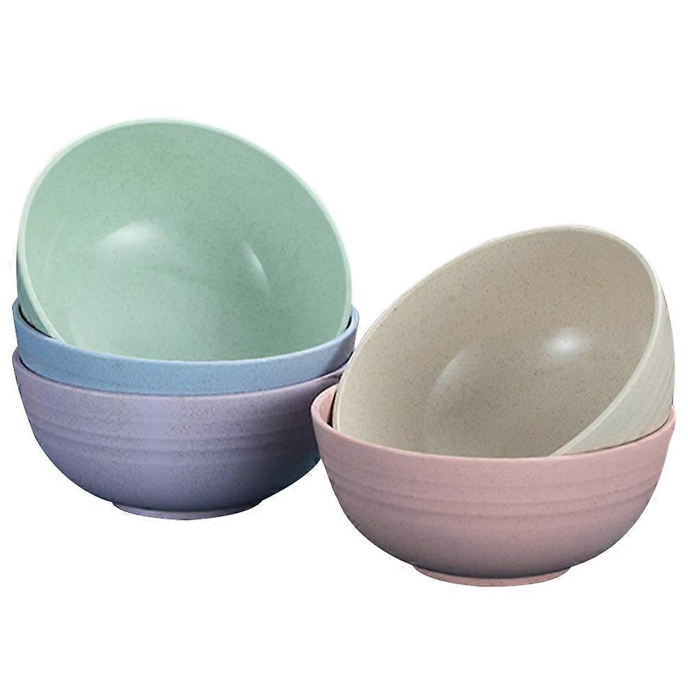 Large Unbreakable Straw Bowls for Eating at Home Assorted Color Lightweight and 5pcs