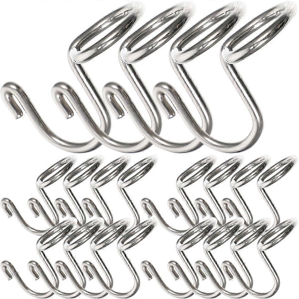 Stainless Steel SpaceSaving Clothes Hanger Connector Hooks for Storage Use Silver 20 Pieces