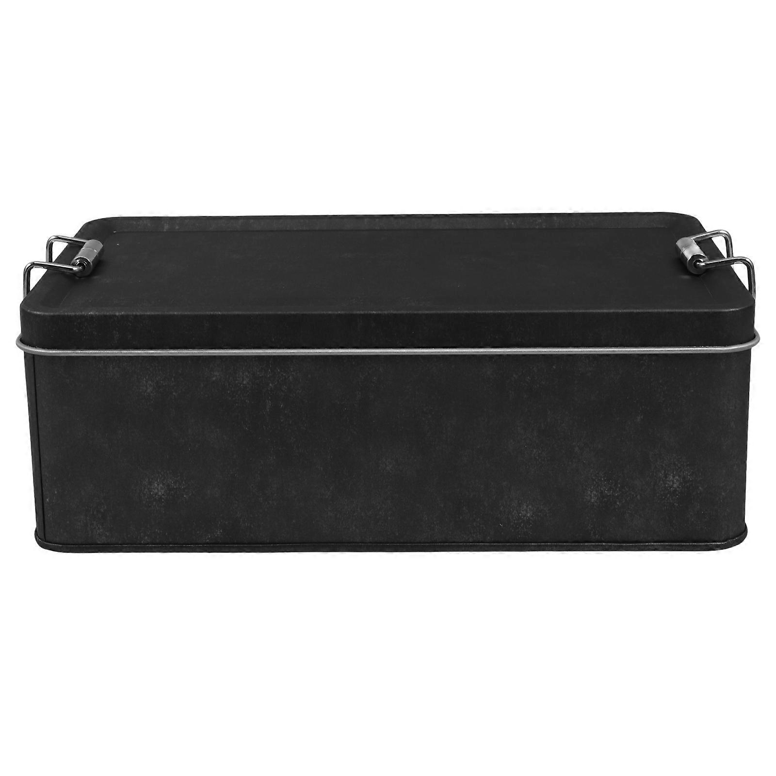 Rectangular Tin Box with Lid for Cookies Candy Pineapple Pastry Storage 1 Set Tin Can Metal Storage Container Kitchen Counter
