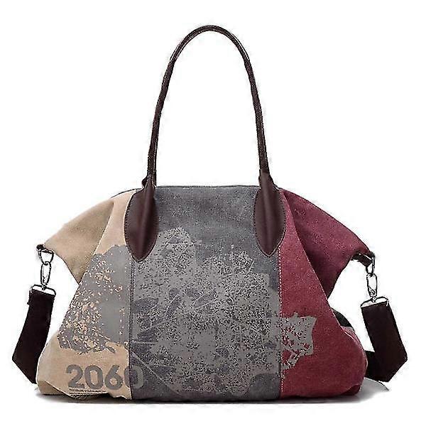 Women's canvas handbag with special colors (purple coffee)