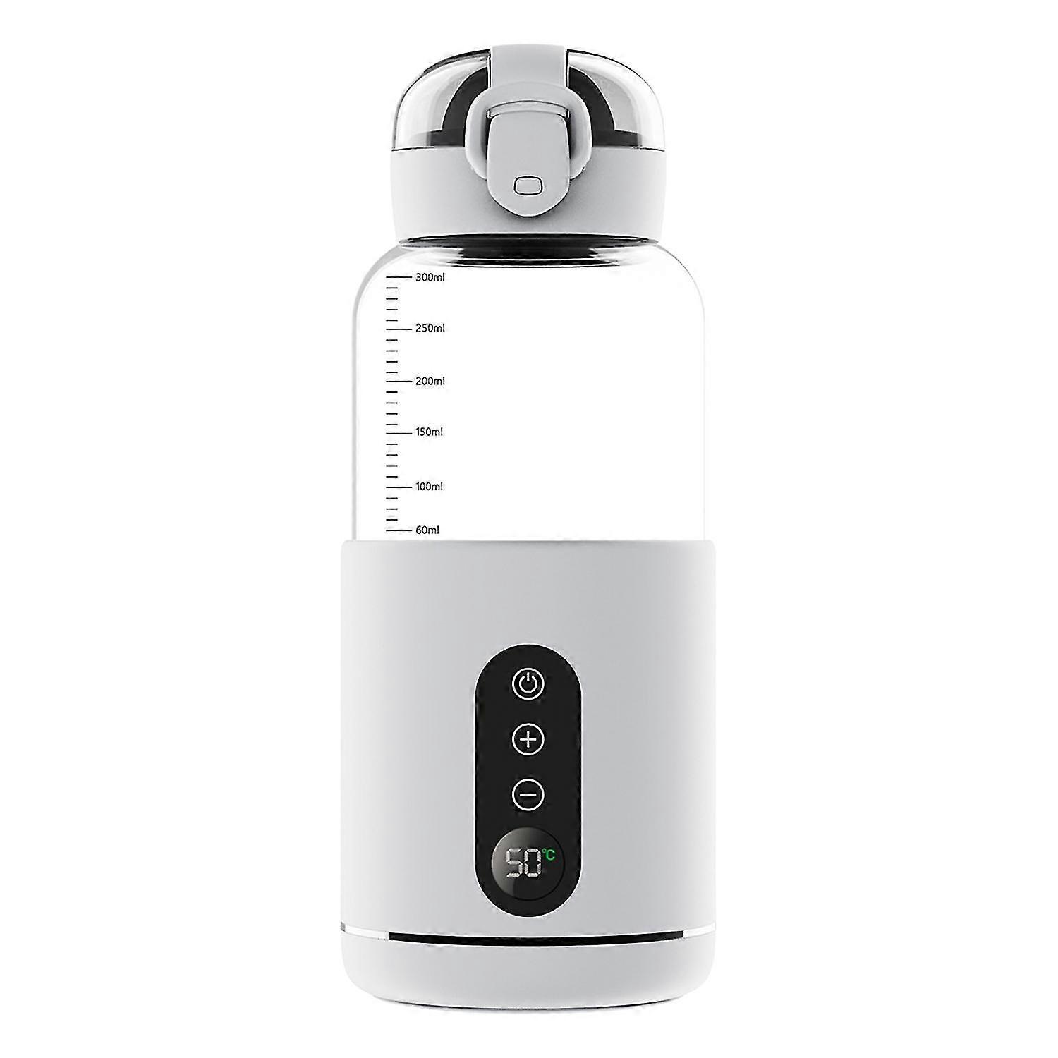 Portable Water Warmer for Baby Formula 300ml Capacity Precise Temperature Control Built-in Battery WStyle EWhite SZRH A-GB