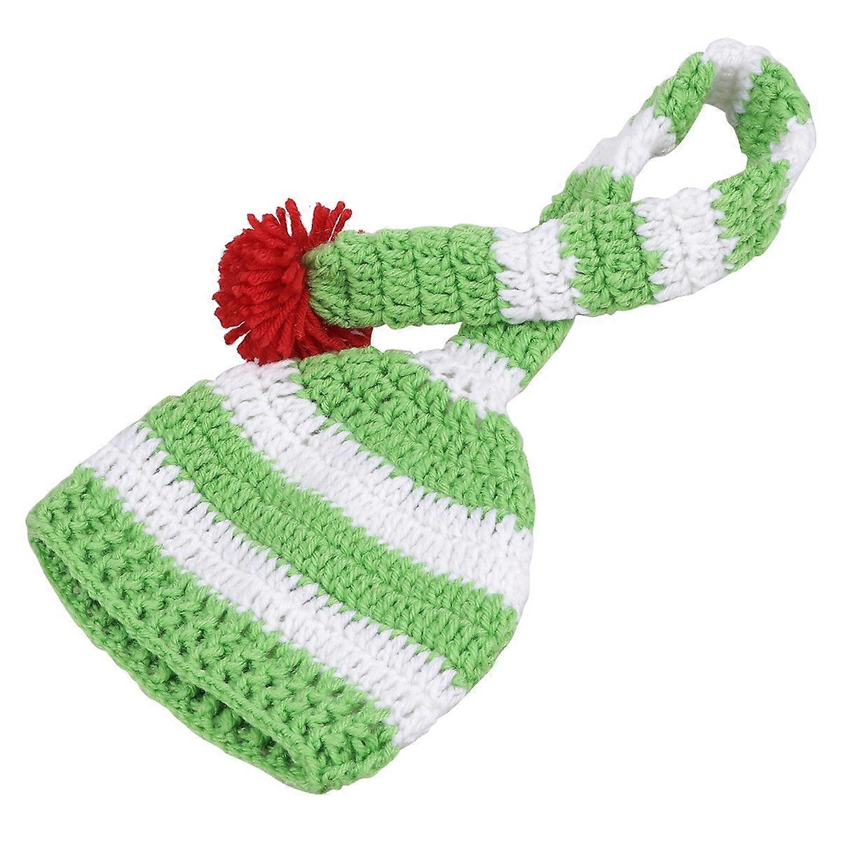 Kids Hats Knit Hat Infant And Toddler Hats Warm Santa Role Play Christmas Green 24.0×7.0×0.8in 1Pcs