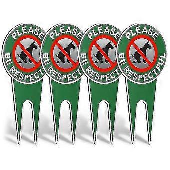 4 Stück No Poop Hundeschilder Seien Sie respektvoll No Poop Hund Rasen Schilder No Dog Poop