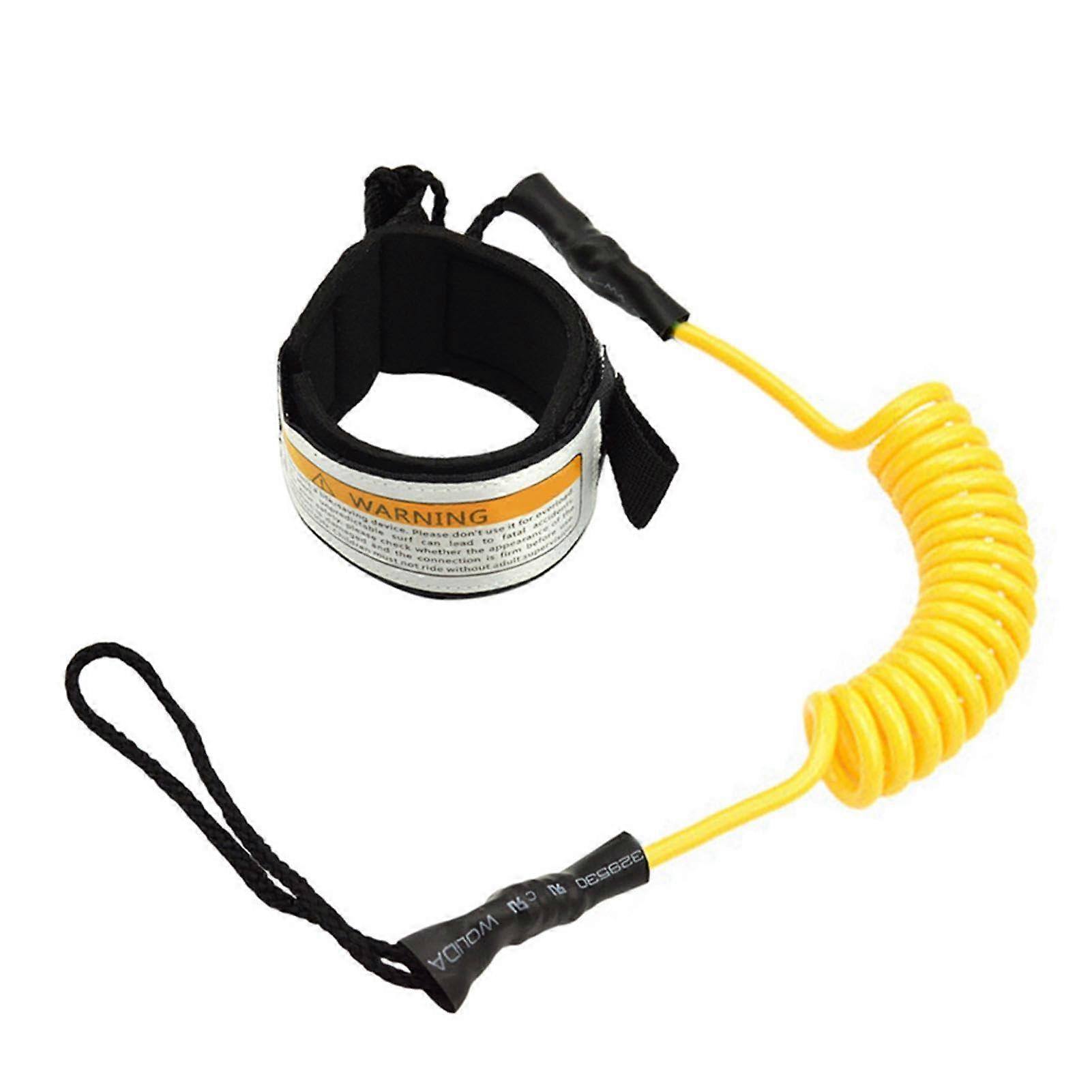 Paddle Board Spiral Leash – 6 mm Replacement Leash for Longboard Surfboards (Yellow)