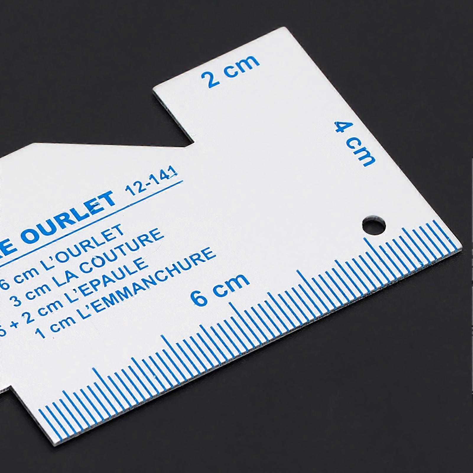Sewing Ruler Aluminium Portable Practical Seam Measuring Gauge for Drawing Cutting Pattern Making