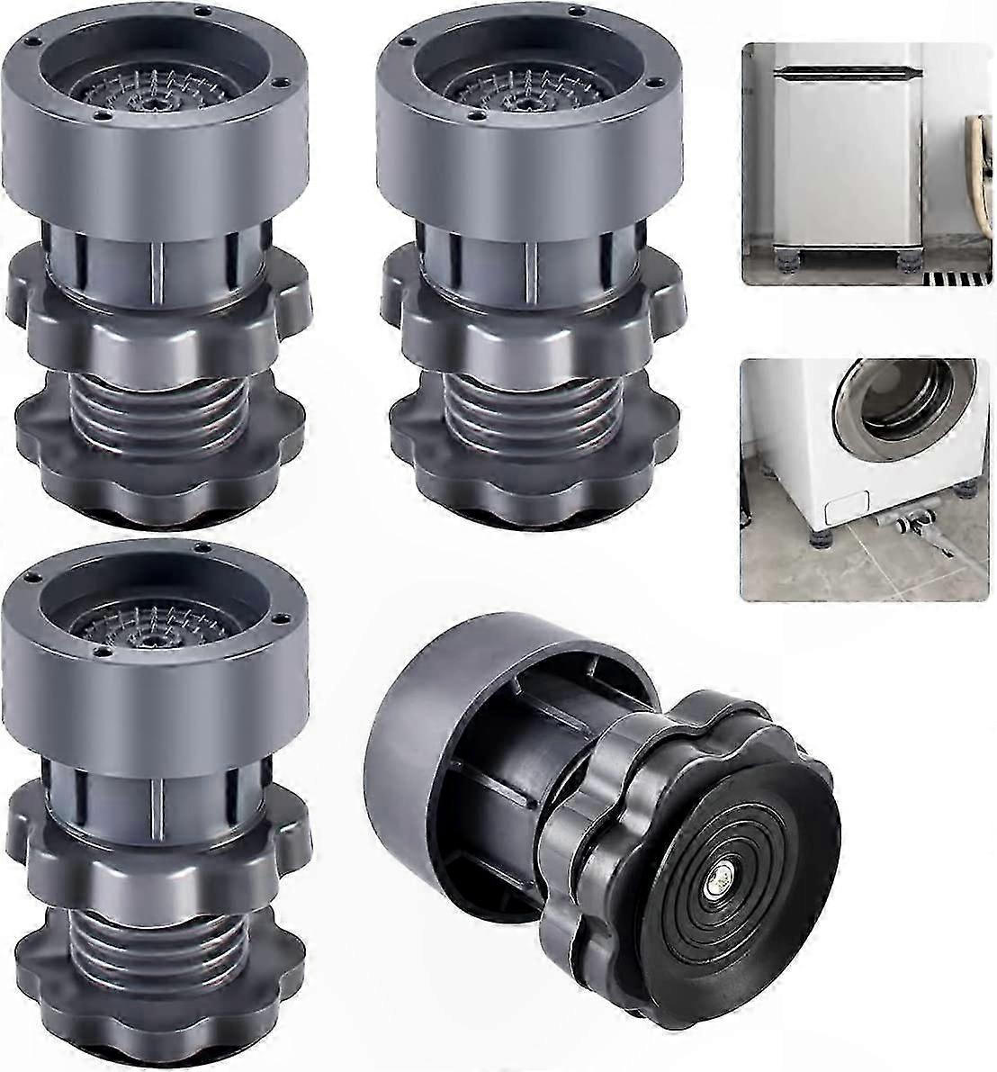 Universal Anti-Vibration Washing Machine Pads, 4-Pack Adjustable 7-10 cm Noise Reducing Support Feet for Appliances