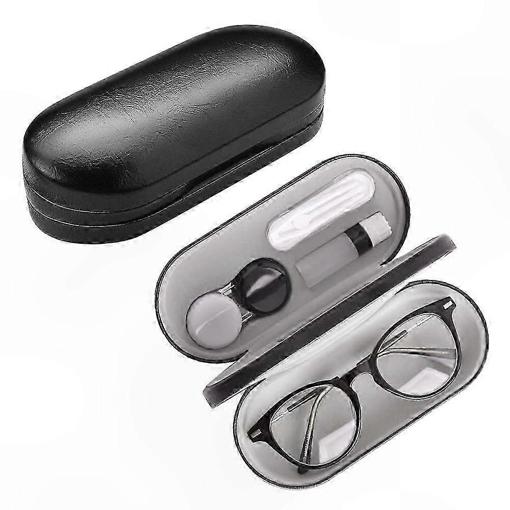 Eyeglass and Contact Lens Case Set for Dual Use