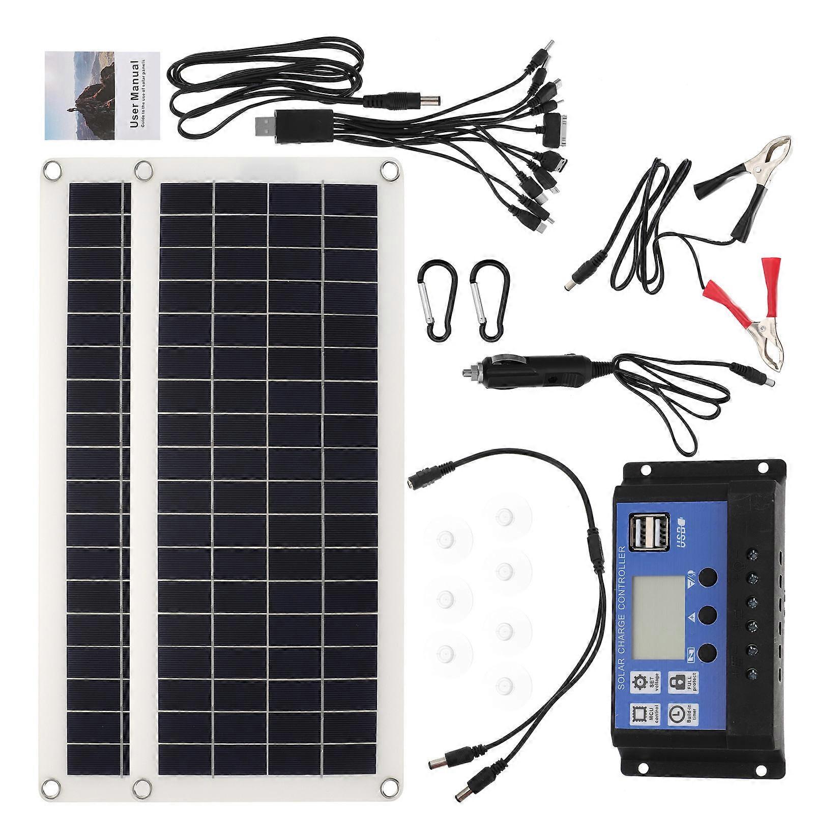 Waterproof Solar Power Panel Kit Portable Outdoor Solar Cell Panel Suitable For Hiking Cycling Camping 1 Set