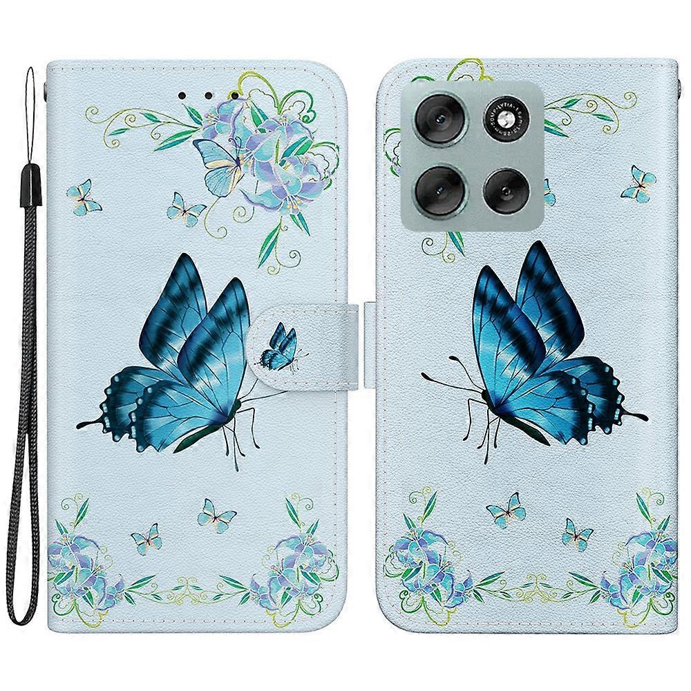 Compatible For Motorola Moto G56 5G Wallet Phone Case Anti-Drop Pattern Printing Leather Flip Cover with Strap
