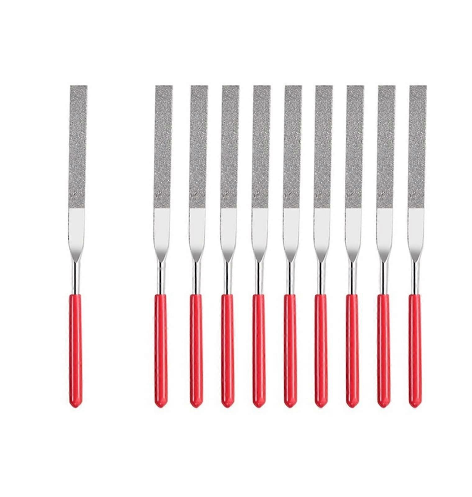 Diamond File Set 3 x 140 mm & 5 x 180 mm Mini Needle File Set for Stone Glass Metal Carving Crafts 10-Piece Colour A