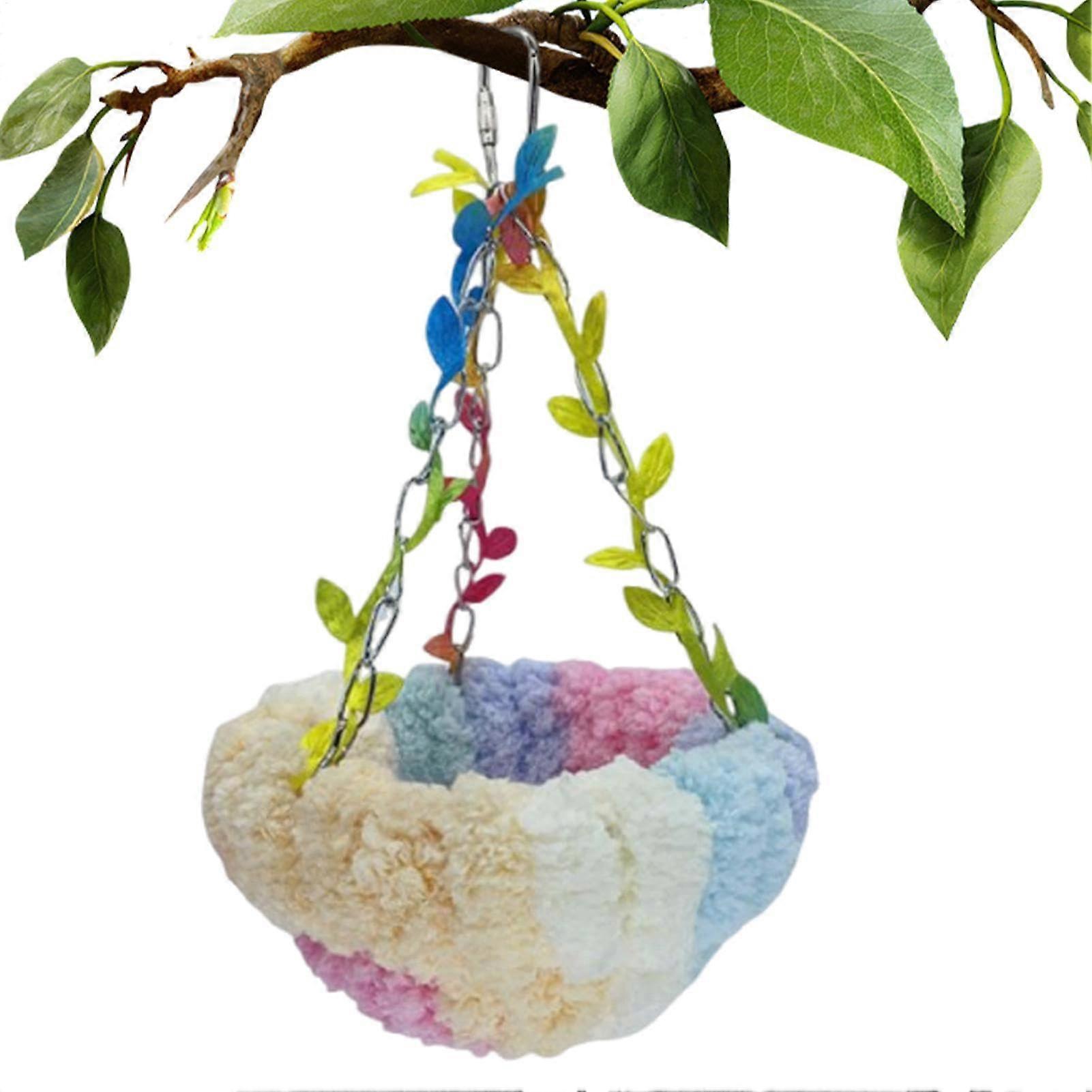 Bird Hammock Nest, Plush SnuggleBed, Warm Shelter, Hanging Cage House, Cozy Resting Pad, 23.5 x 14 cm