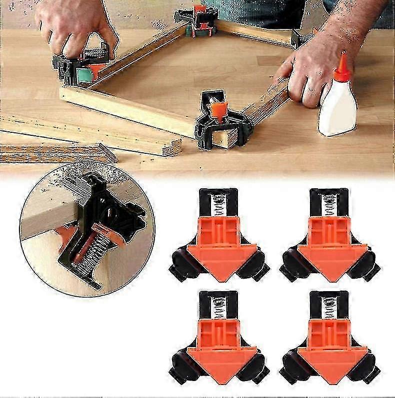 4-Piece Adjustable 90-Degree Right Angle Corner Clamps for DIY Projects