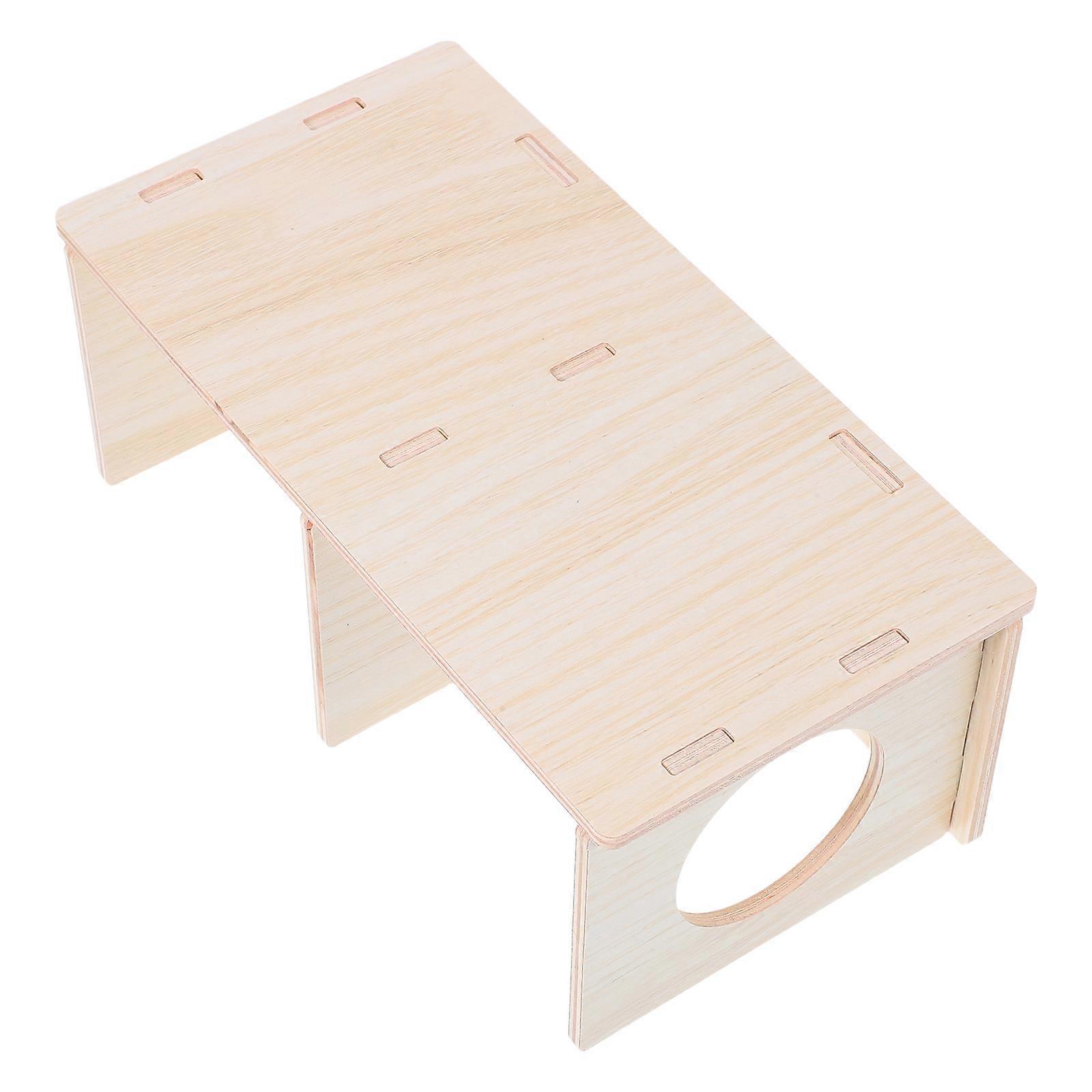 Wooden Detachable Hamster Hideout Multi Chamber House for Small Animals – Solid Wood Habitat Hut for Hedgehogs, Rats, and Mice, Indoor Pet Shelter