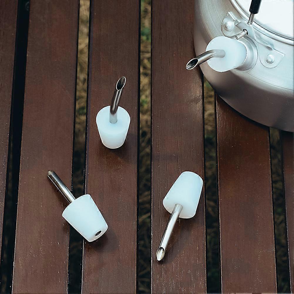 Stainless Steel Kettle Pourer Pouring Spout with Dust Cap and Cleaning Brush for Tea Pot Coffee Pot