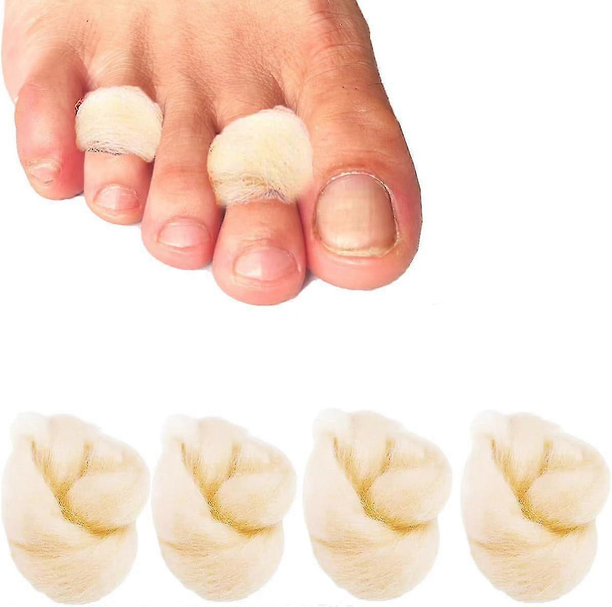 4 PCS Lambs Wool Toe Protectors for Hammertoe Soft Comfort Cushions