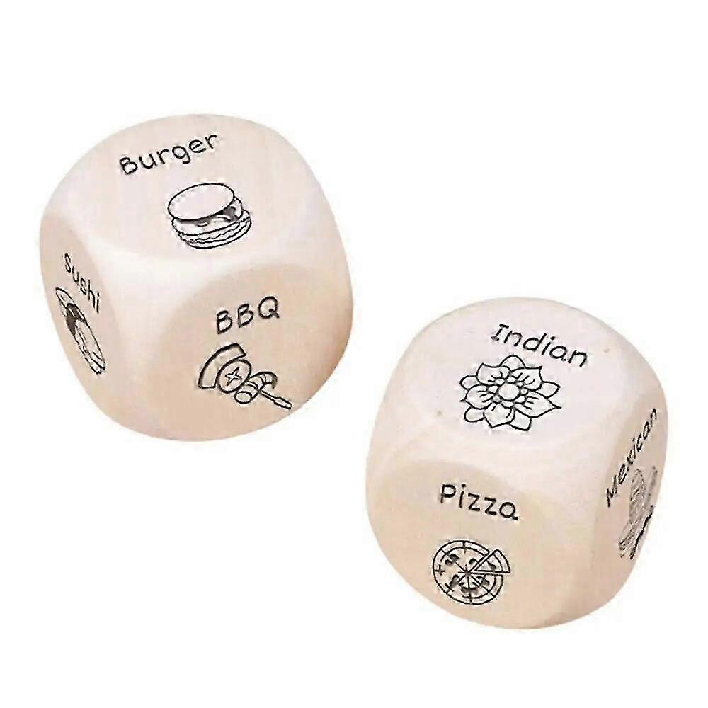 Durable Food Dice Game Wooden Date Night Dice With 12 Food Patterns Funny Dinner Decider Dice Chefs Foodies Takeout Lovers 2025