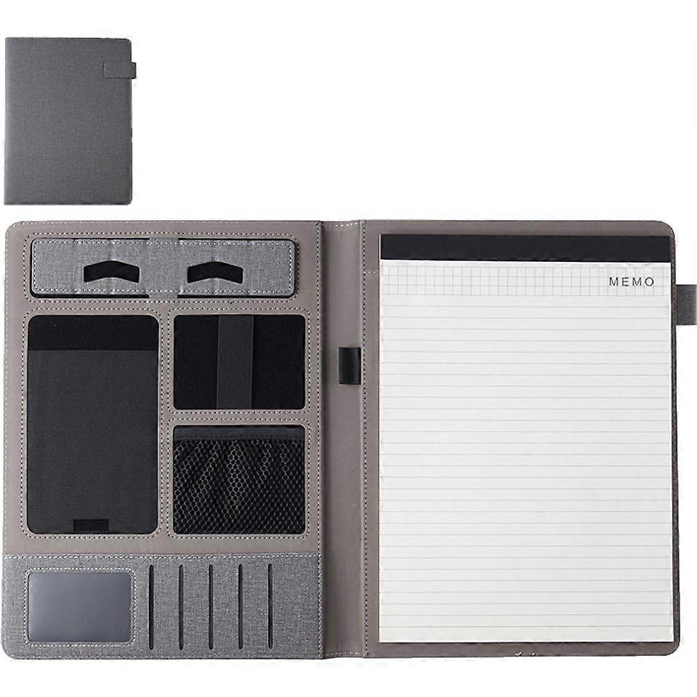 Multifunctional A4 Leather Conference Folder, Business Stationery Folder, Contract File Folder, Organizer Zip Folder