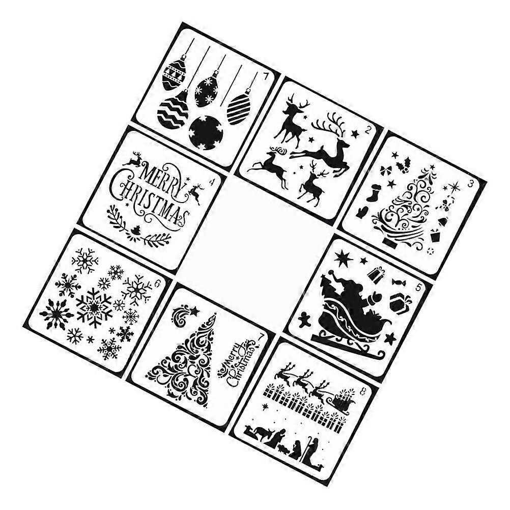 Elk Snowflake Christmas Template Set For Kids White Painting Stencils Ideal For Christmas DIY Crafts 8Pcs
