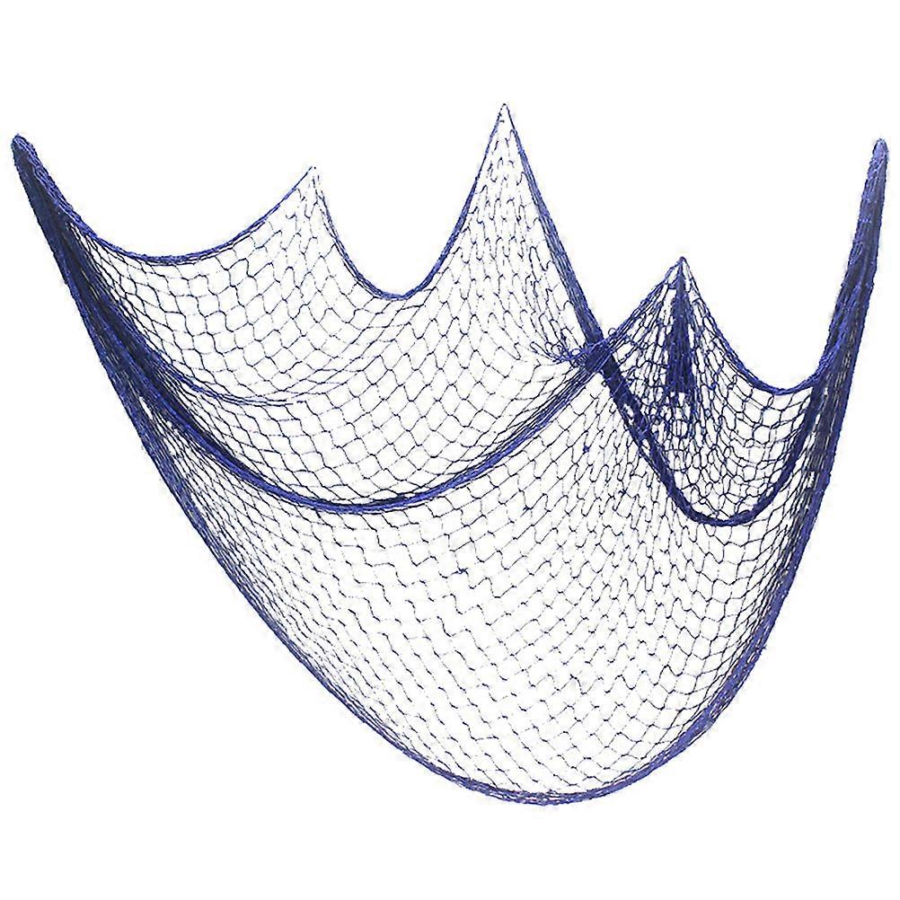 Fish Net Wall Decor Fishing Net Wall Background Photo Prop Underwater Party 200X100X0.3Cm Sky-Blue 1Pcs
