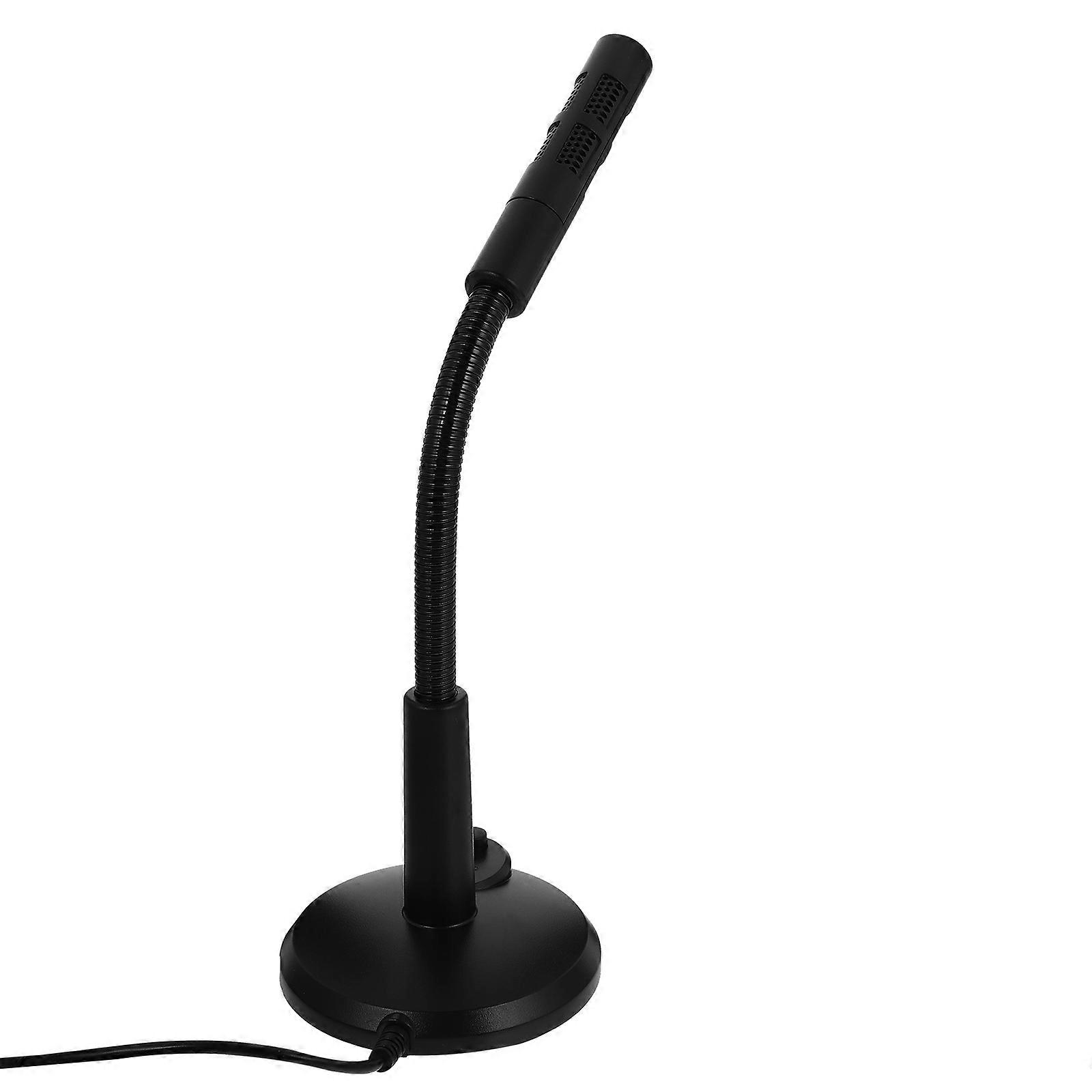Adjustable Angle USB Computer Microphone with Stable Pedestal High Sensitivity Desktop Mic for Streaming Meetings Voice Chat Black Wired Microphone