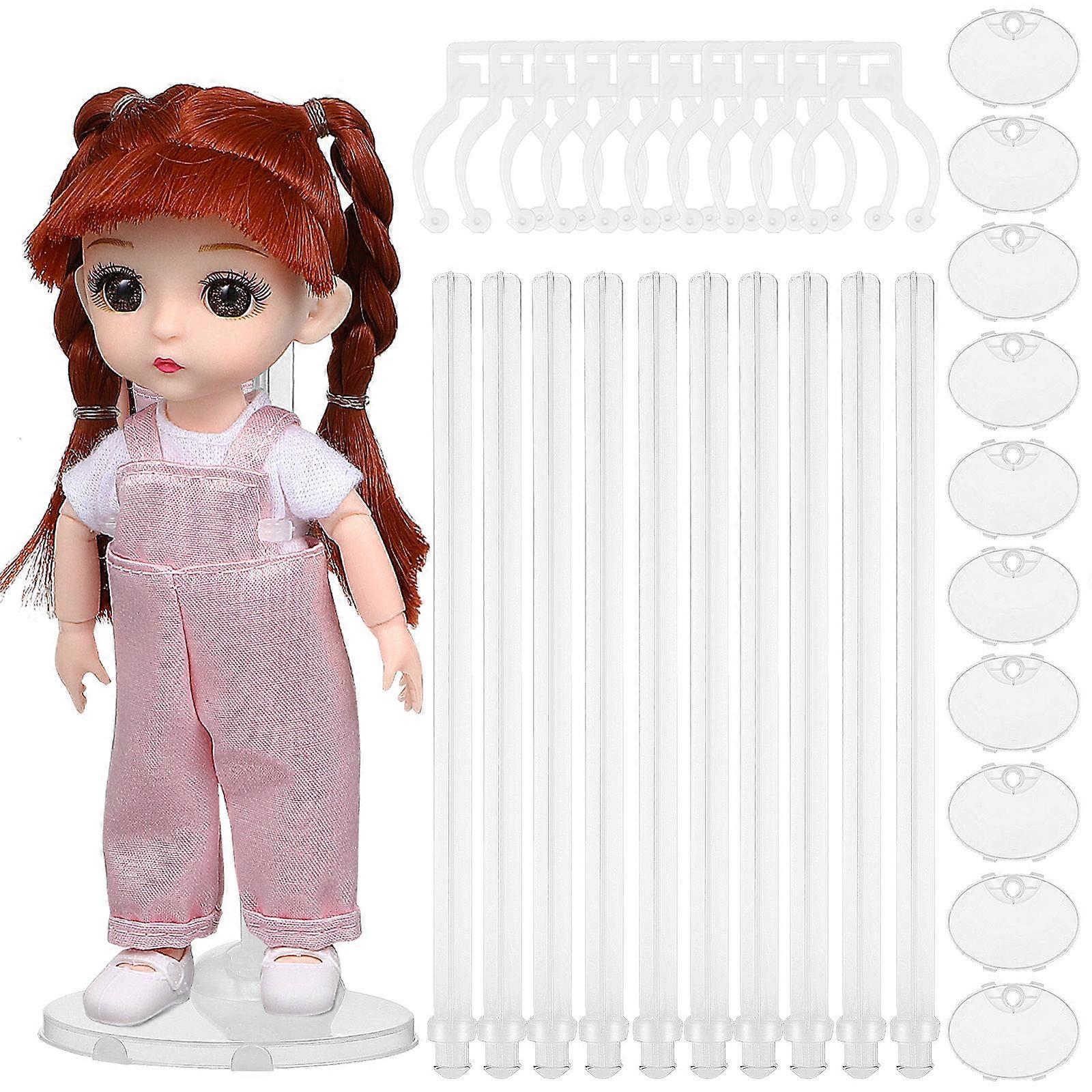 Transparent Plastic Doll Stands 10 Pcs Stable Display Rack Figures & Collectible Dolls