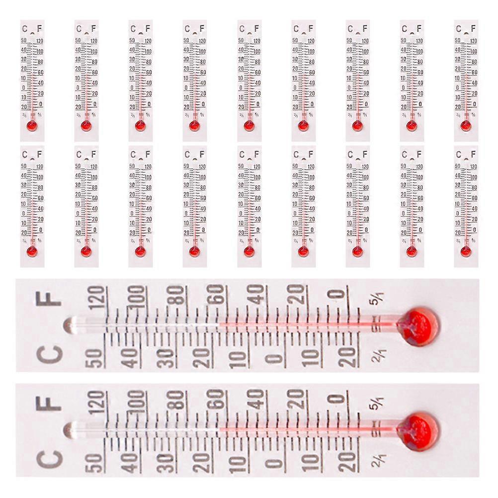 Miniature Temperature Gauge Model for Decor 20Pcs White Mini Thermometer Set
