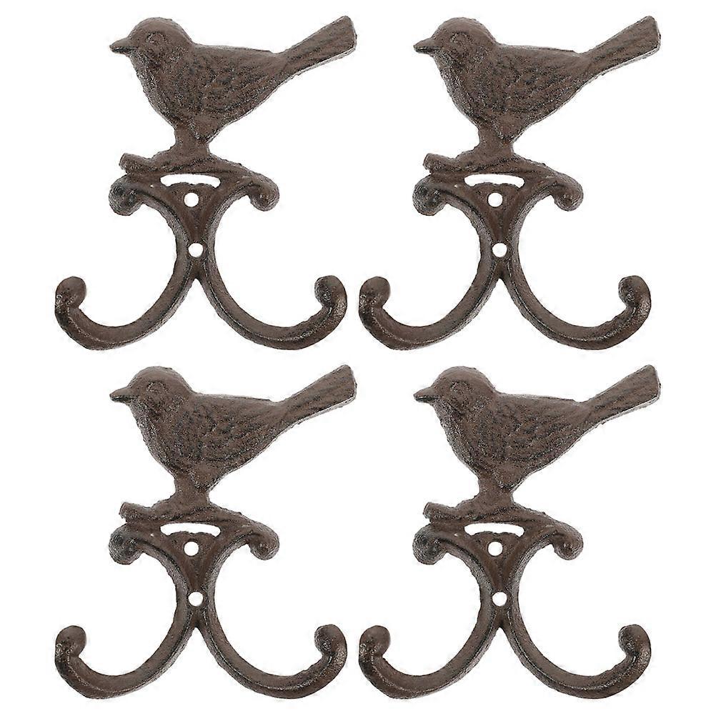 4pcs Cast Iron Wall Hooks for Coats, Hats, Towels, and Keys – Rustic Decorative Hangers for Entryway, Kitchen, and Farmhouse Style Spaces