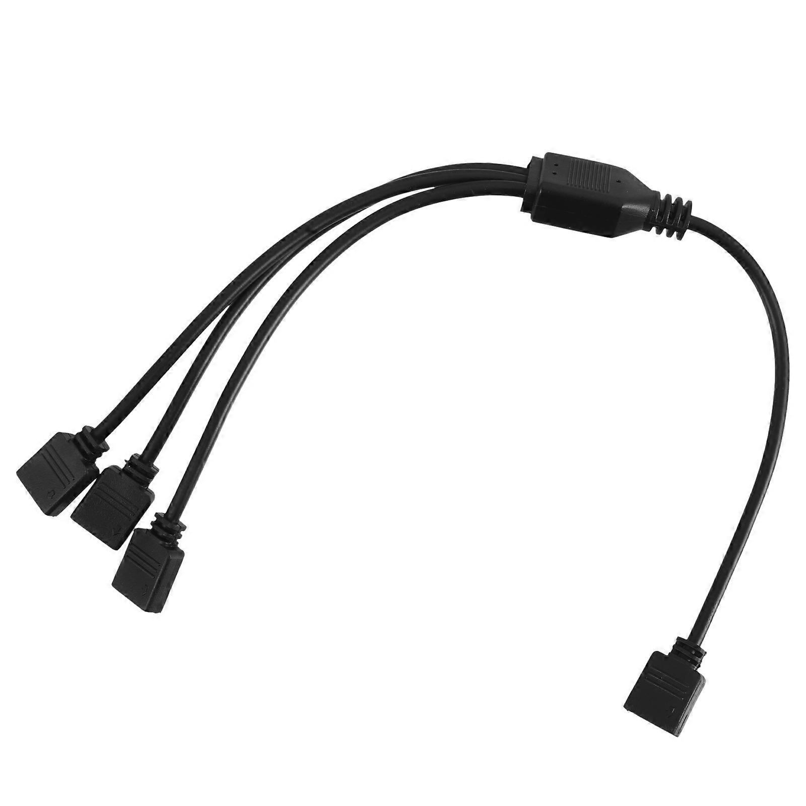 5V 3-Pin Pc Fan Splitter Converter For Computer Cooling System With Multiple Connections Black 1Set