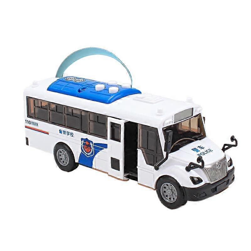 Large Inertial Police Car Bus Assault Vehicle Toy Model Openable Door Early