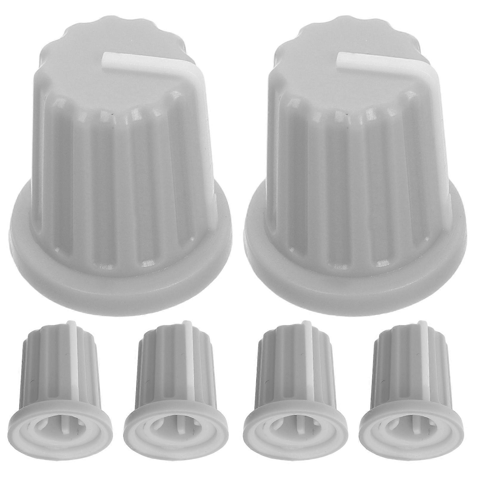 Potentiometer Knobs 6Set For Musical Instruments Light Grey Simple Design Volume Adjustment Minimalist Style