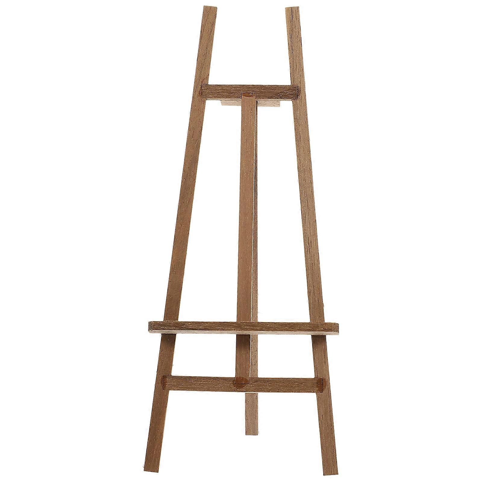 Small Easel Doll House Wooden Model Display Stand For Collectors Light Brown 1Pack