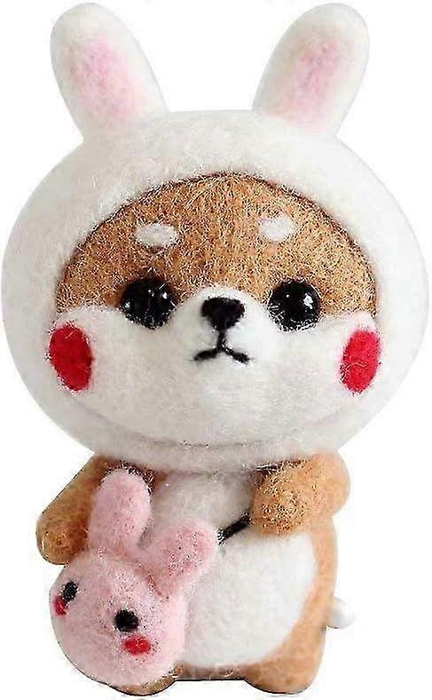 Full Needle Felting Kit with Tools & Materials - Non-Finished Animal Doll Project for Beginners & Kids' Crafting Fun
