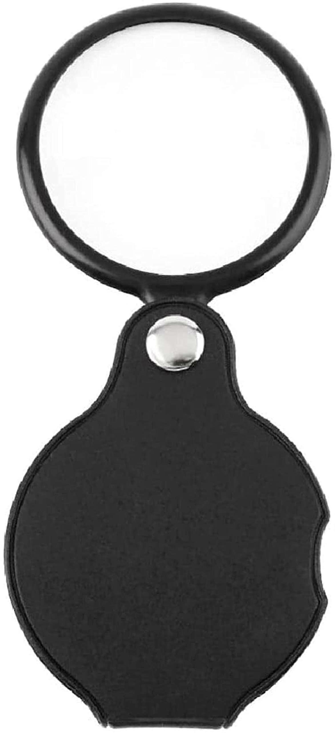 Hand Magnifying Glass 5 x 45 mm Reading Magnifying Glass Lens Foldable Jewellery Loop Mini Black Charitable