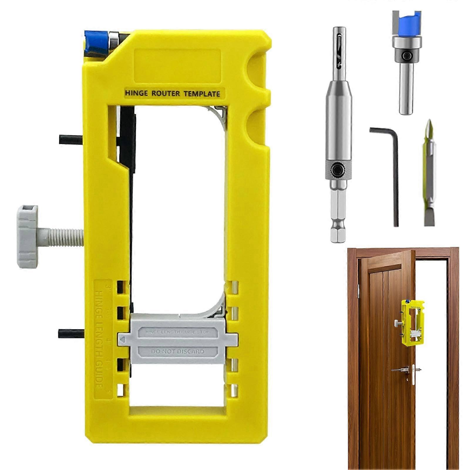 Door Hinge Template Set For Router With Non Slip Pads And Removable Inserts No Hammer Or Chisel Required Sturdy