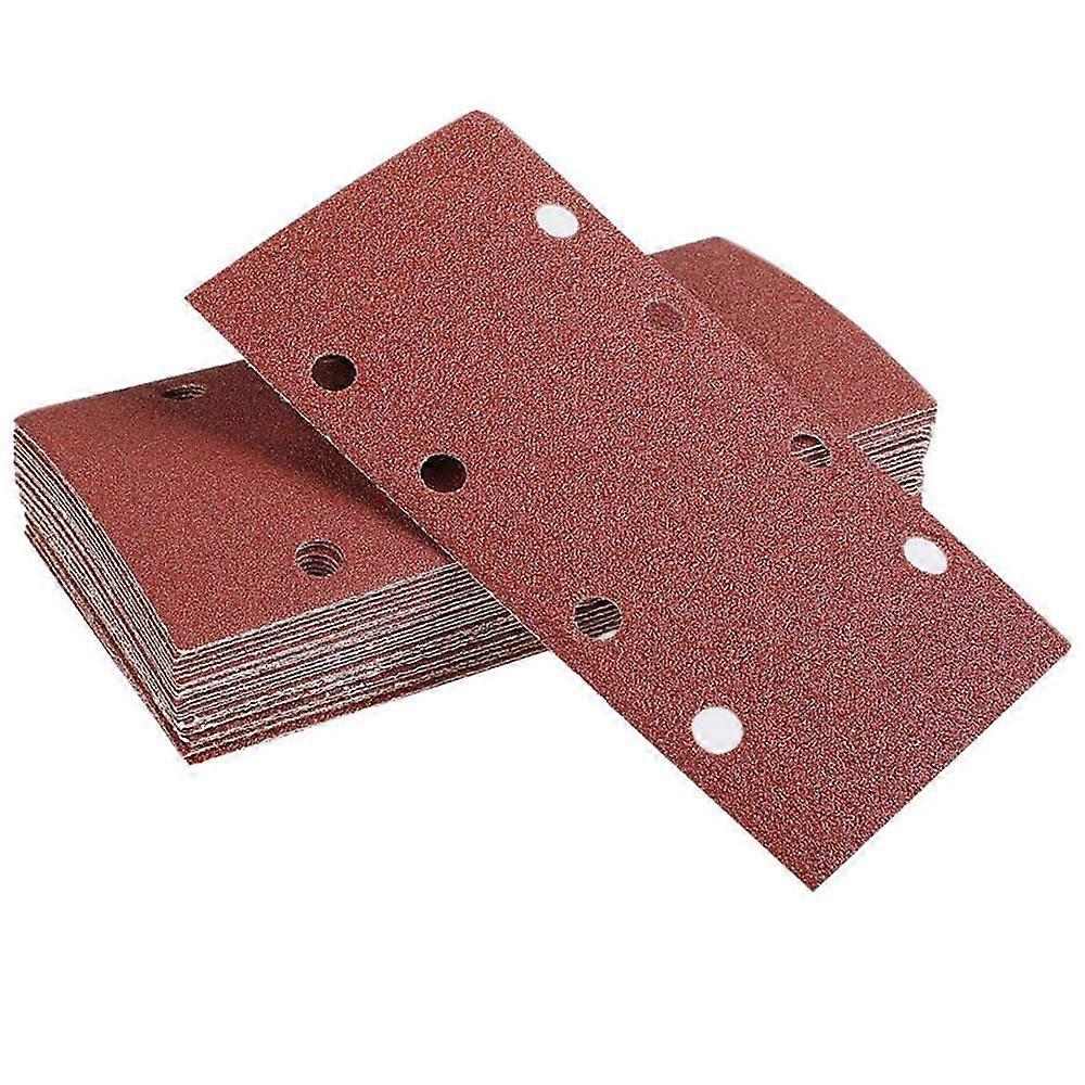 Sandpaper 20-Pack 93 x 185 mm, 8-Hole Hook-and-Loop, Punched, Grit 60 Aluminum Oxide, For Rectangular Orbital Sanders