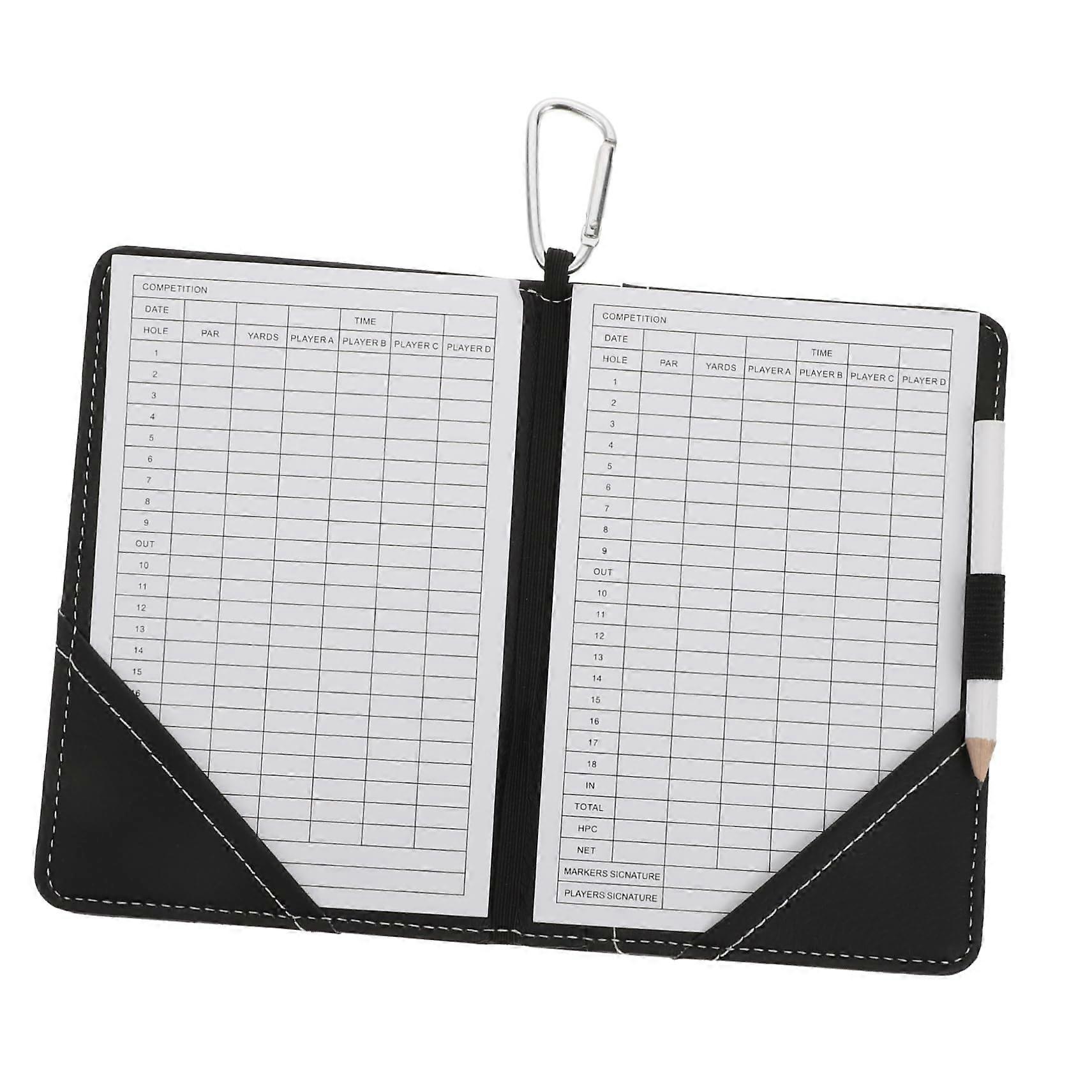 Golf Scorebuch PU Compact Notebook for Recording Golf Scores, Portable Design for Golfers and Players, Stylish and Durable
