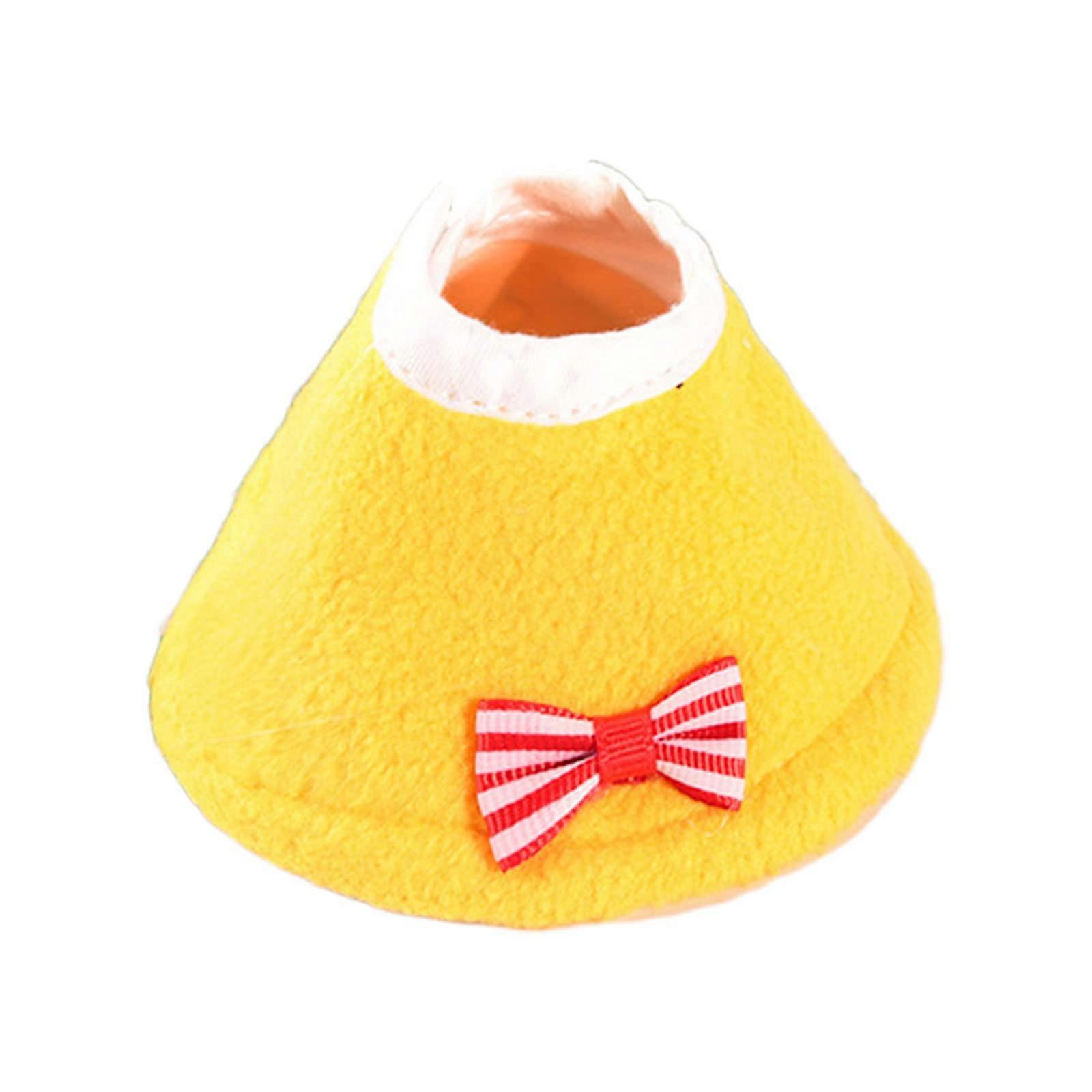 Parrot Bird Recovery Collar Soft Plush Neck Cone for Small Birds Injury Protection Yellow