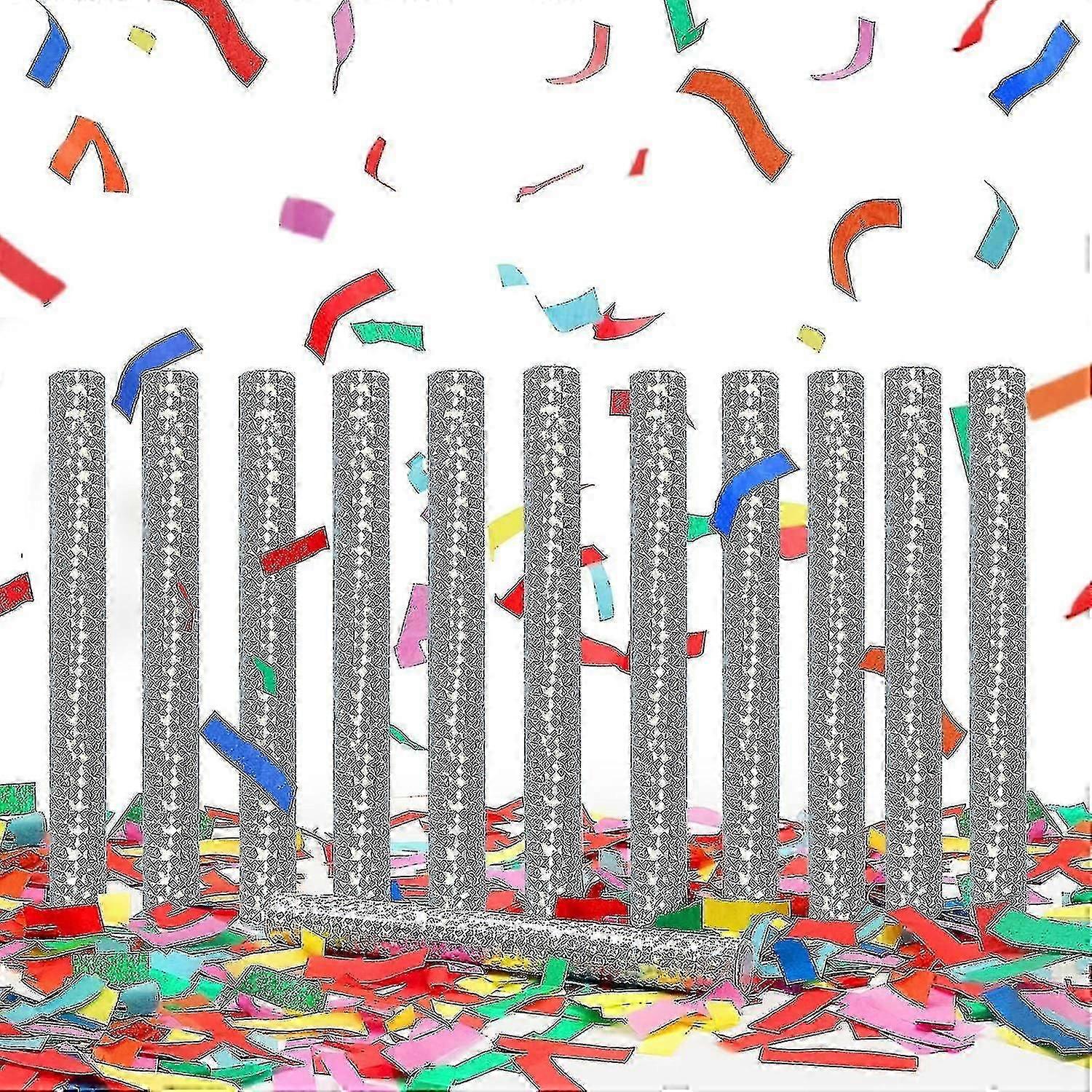12パックカラフルな紙吹雪ワンドハンドヘルド紙吹雪フリックフラッタースティック紙吹雪ポッパー結婚式の誕生日卒業ベビーシャワー記念日キリスト