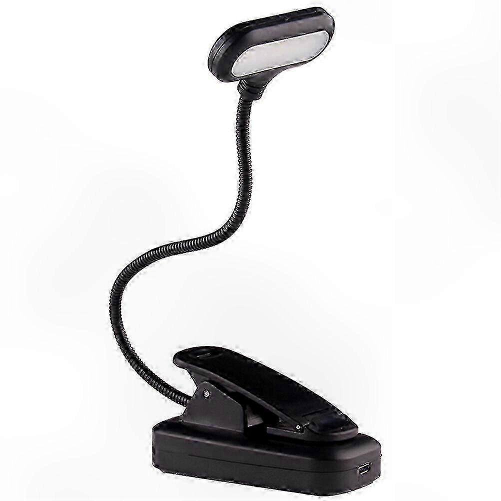 Clip-On LED Reading Light for Students, USB Rechargeable Adjustable Gooseneck Table Lamp for Book Reading