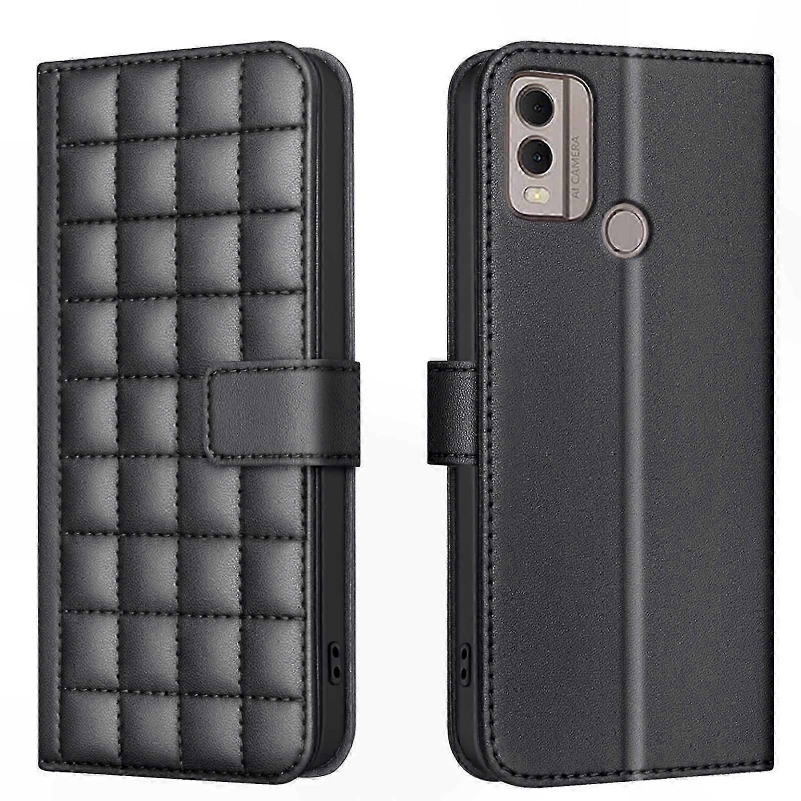 Leather Phone Case with Square Texture Design