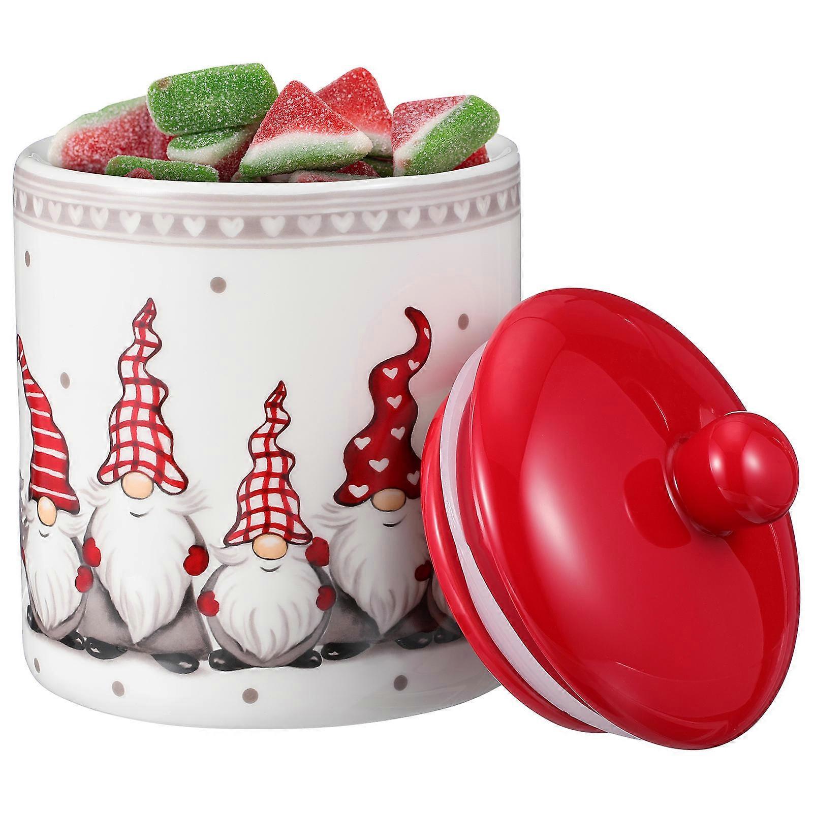 Food Storage Tea Can Ceramic Container Christmas Household Users Assorted Color Keep Fresh 1Set