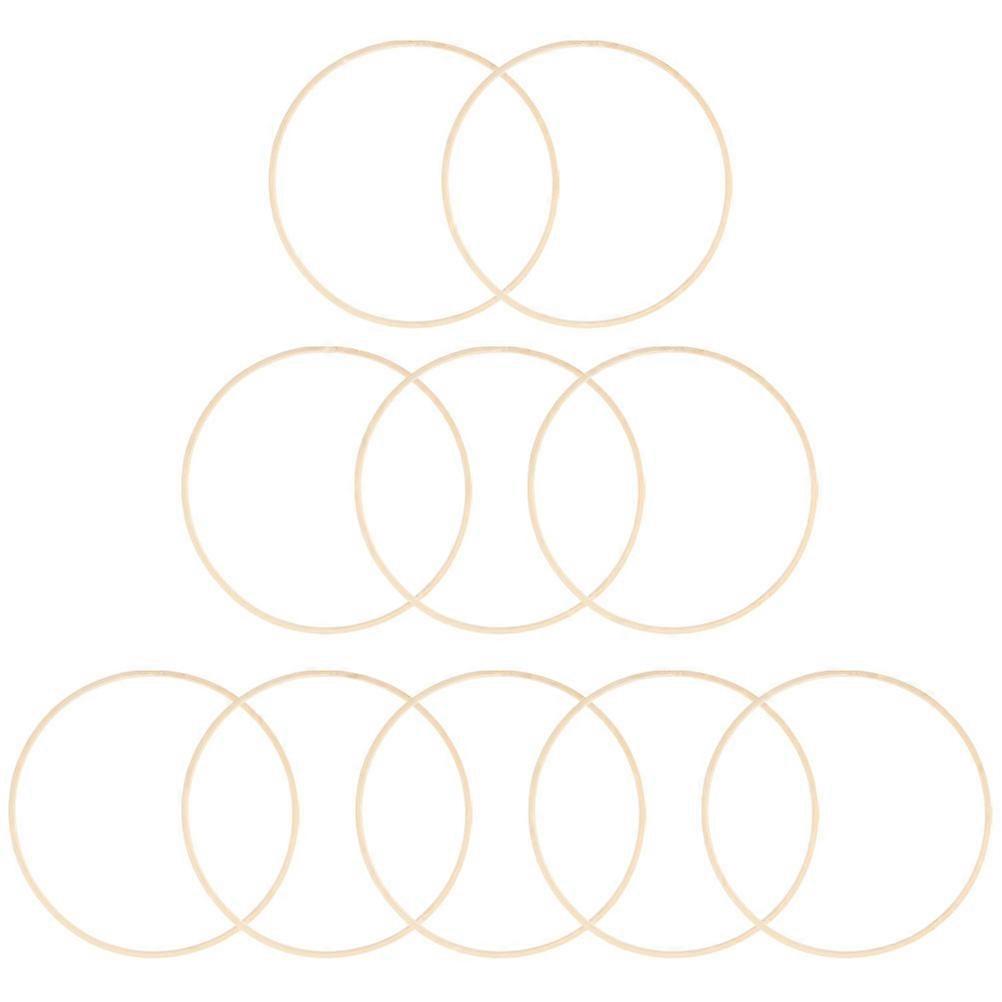 Bamboo Rings for Crafts Khaki DIY Hoop for Decor Sturdy and Smooth Finish 10pcs