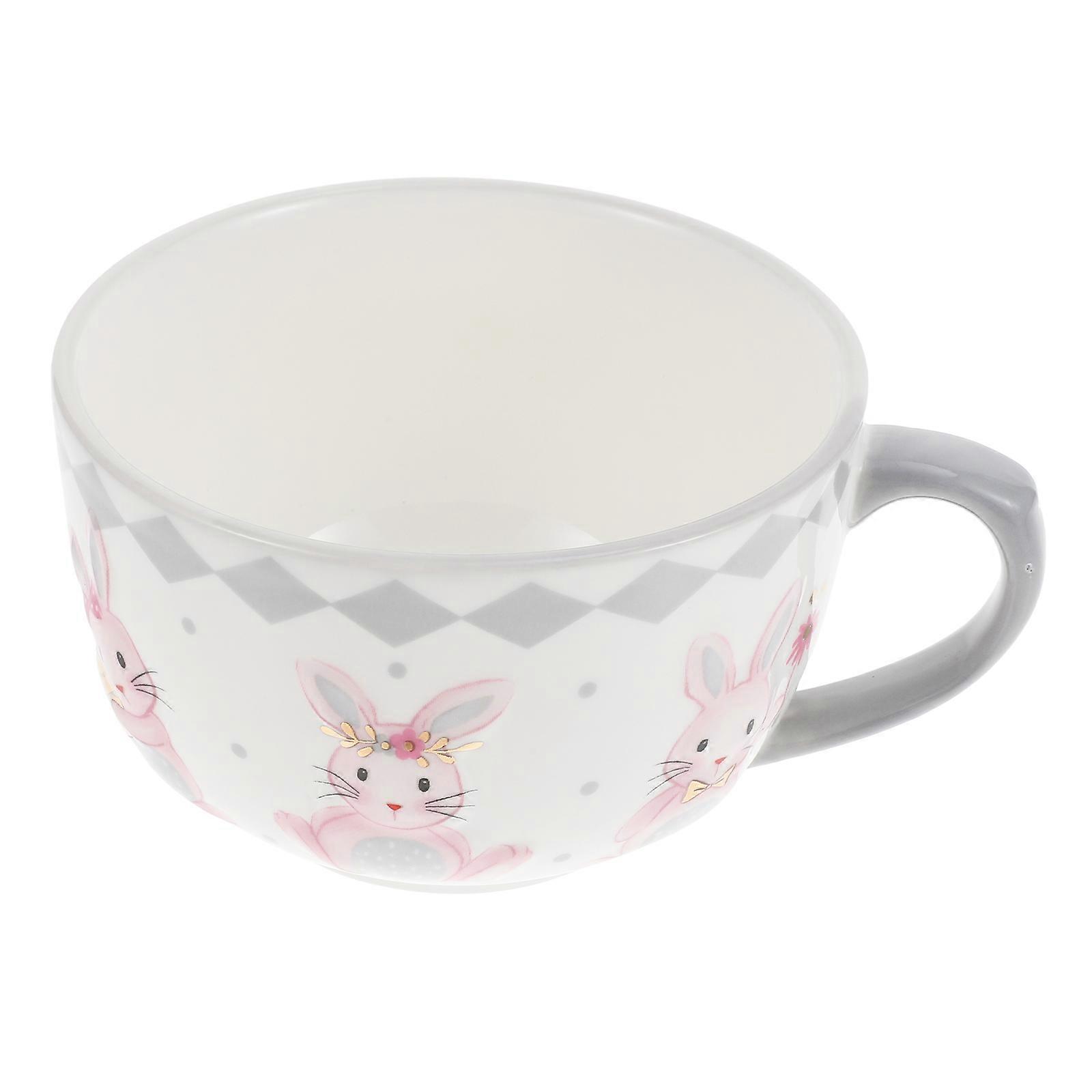 Soup Bowl Lovely Rabbit Pattern Ceramic Tableware Hotels Assorted Color Holding Soup 1Pack
