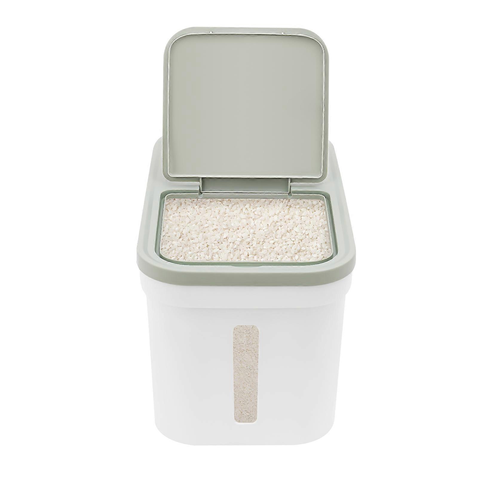 10kg Airtight Rice Container with Removable Bug Box&Visual Window PP Food-Grade