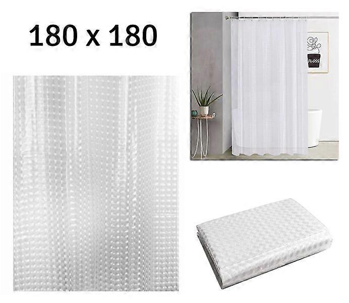 Shower curtain, PEVA material, 180X180cm, comes with hooks and easy to install
