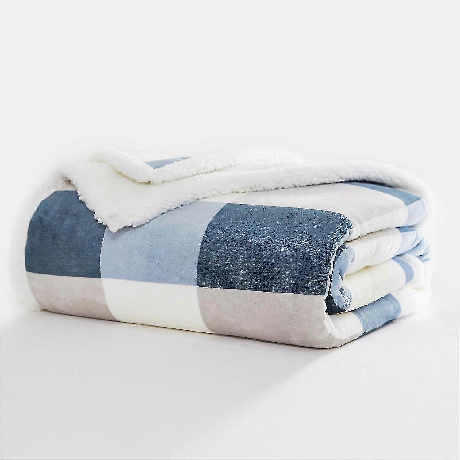 Sherpa Fleece Blanket 50"x60" - Soft, Cozy, Thick and Warm for Couch, Sofa or Bed